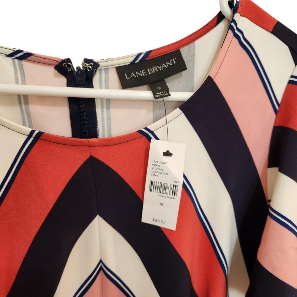 Lane Bryant Flutter Sleeve Asymmetrical Striped M… - image 8